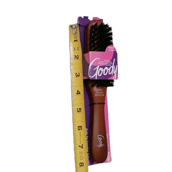 Goody Natural Boar Bristles Styler 8" Hairbrush Smooth Sleek Hair Wood Handle - Picture 6 of 7